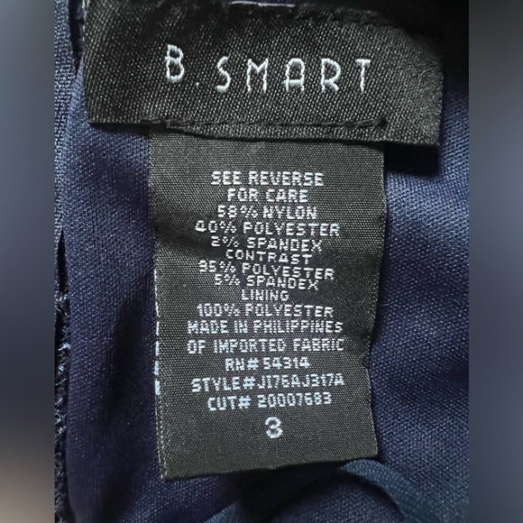 B. Smart semi formal glitter high neck mini dress w/ strappy back in navy Size 3 - Picture 8 of 8